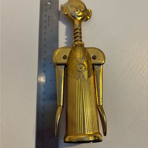 Vintage 1983 metal gold tone Pierre the Sommelier corkscrew, made in Italy - Picture 10 of 11